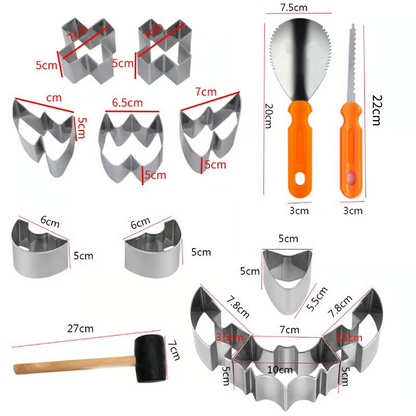 Moldes de Calabaza y Galleta Halloween – Set 7 Piezas Inox