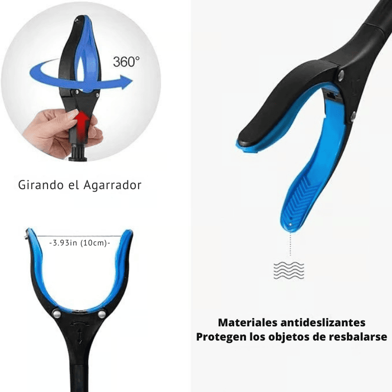 Recogedor Plegable 360° con Garra Giratoria - ¡Alcance sin esfuerzo!