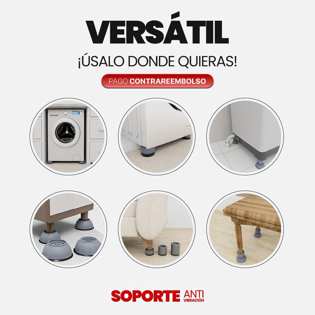 Soporte anti-vibración para lavadoras y secadora - Pack de 4 unidades