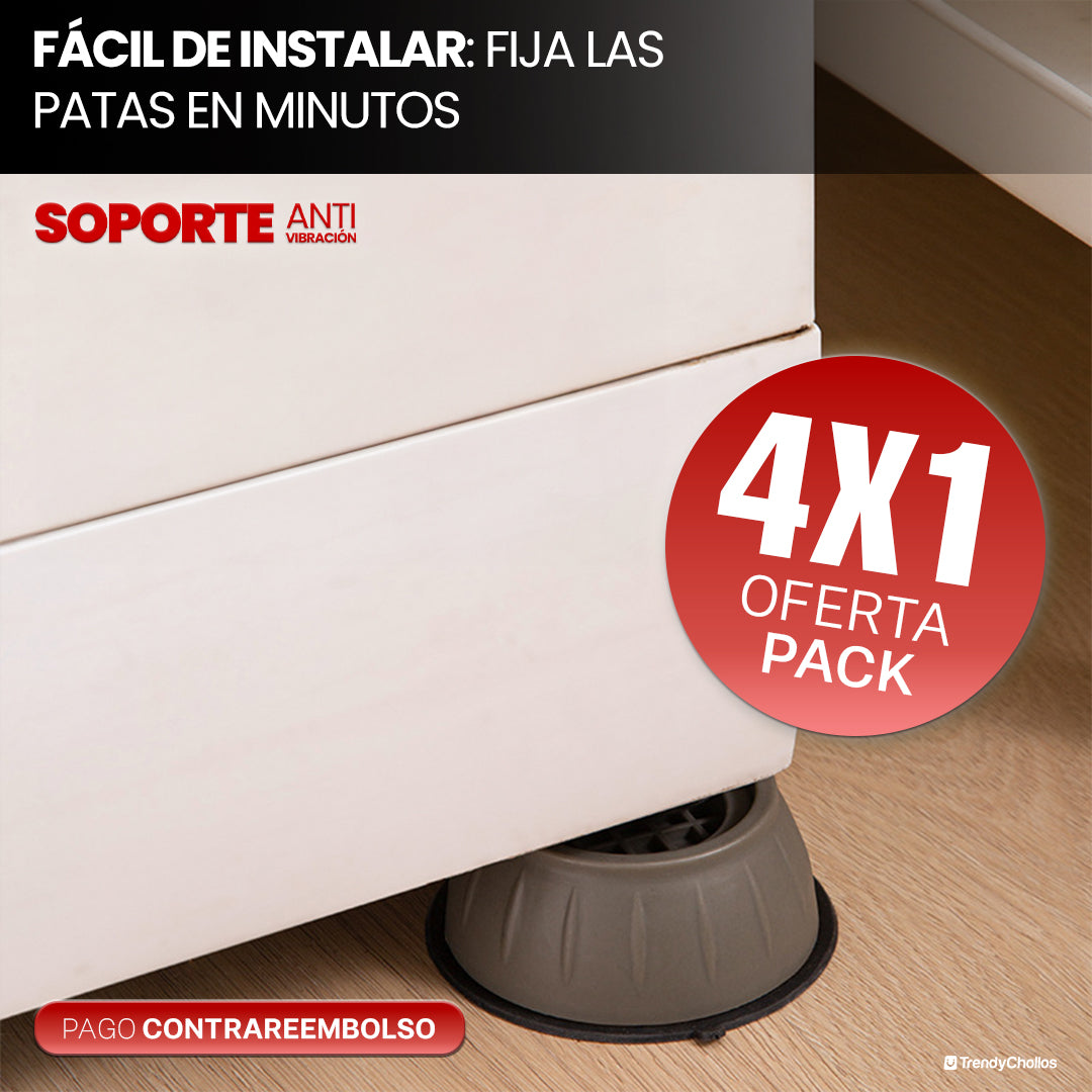 Soporte anti-vibración para lavadoras y secadora - Pack de 4 unidades