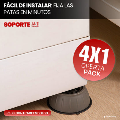 Soporte anti-vibración para lavadoras y secadora - Pack de 4 unidades