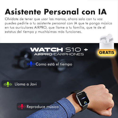 Pack Reloj Inteligente con IA + Auriculares Bluetooth Pro